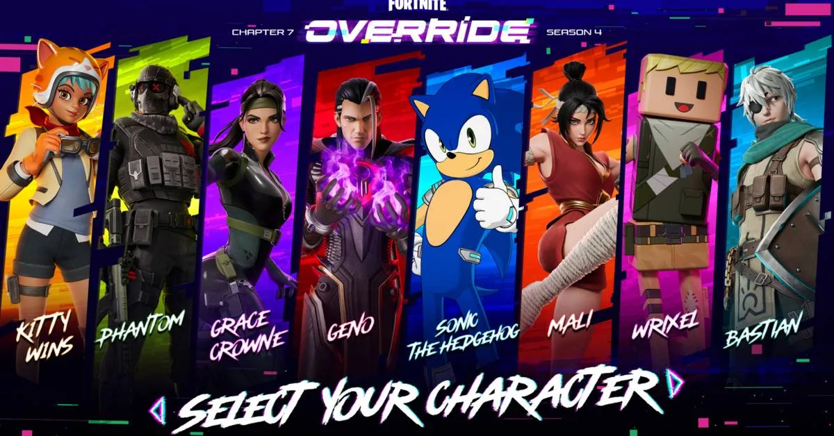 Fortnite Override crossover artwork