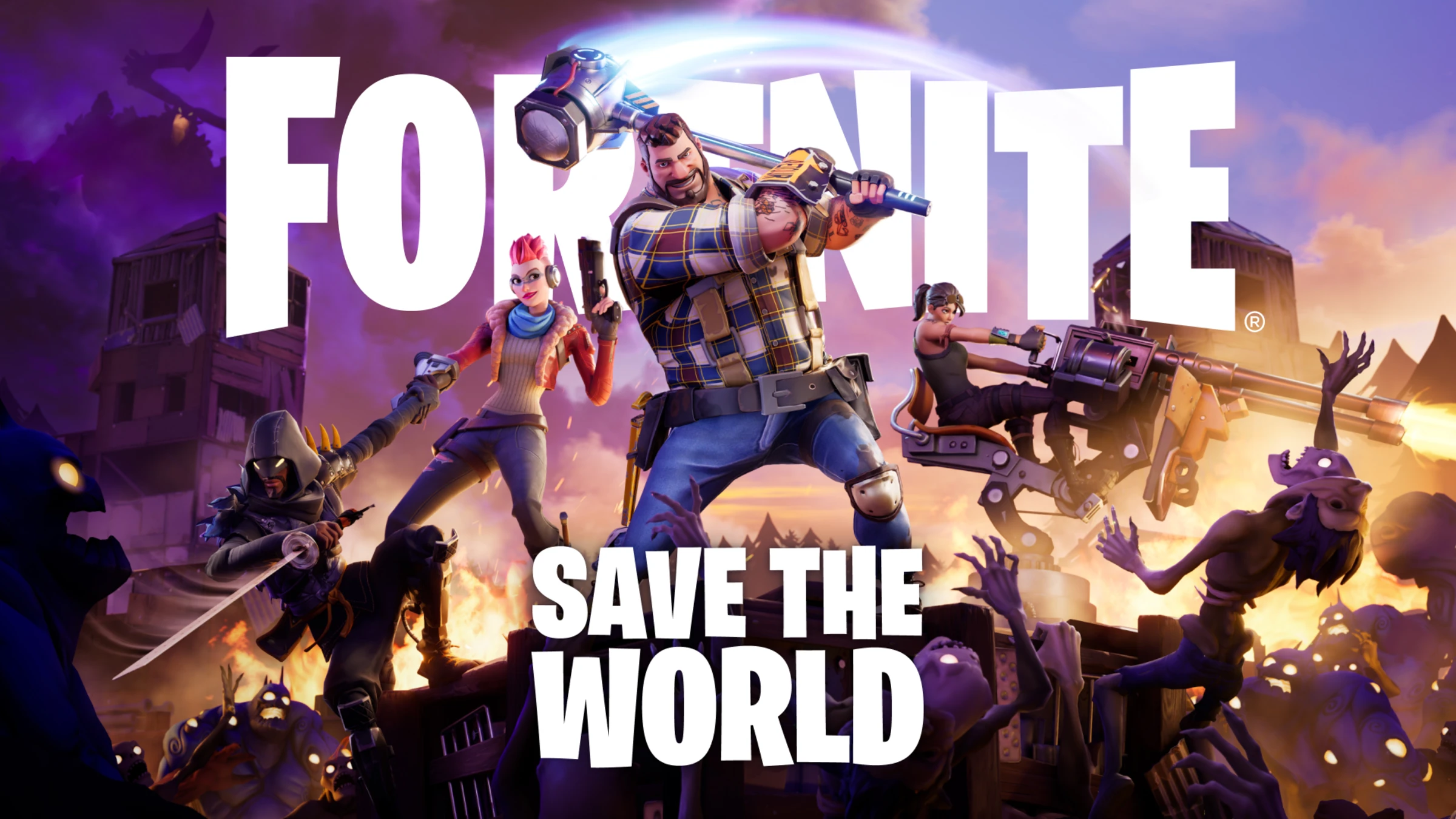 Fortnite Save the World heroes fighting husks